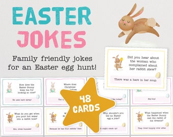 Easter Jokes for Kids - Family Friendly Jokes for Your Egg Hunt | Lunchbox Joke Cards | Easter Scavenger Hunt | Kids Easter Activities