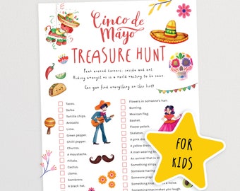 Cinco de Mayo Treasure Hunt for Kids | Day Of The Dead Scavenger Hunt | Children's Holiday Game | Outdoor Activities for Kids | Outdoor Hunt