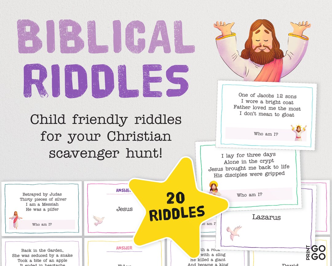 20 Biblical Riddle Cards for Your Christian Scavenger Hunt - Etsy