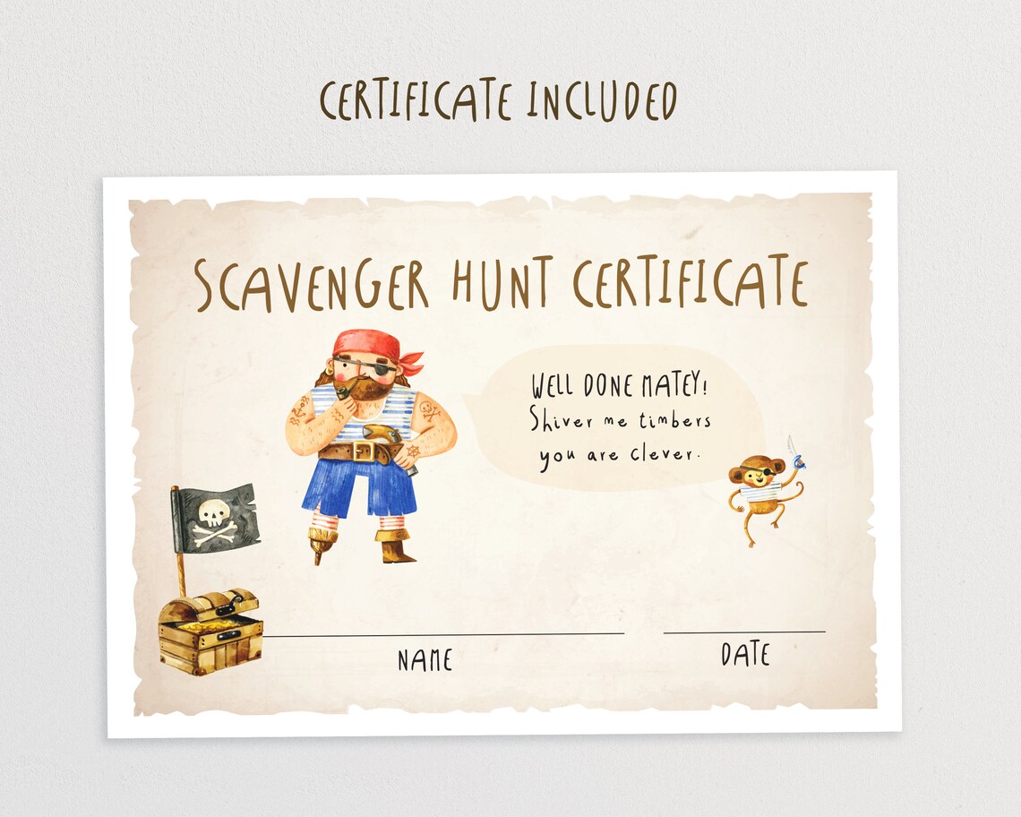 Pirate Scavenger Hunt for Kids | Pirate Birthday Treasure Hunt ...
