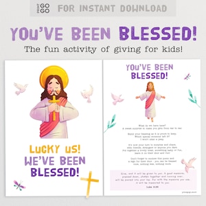 Has sido bendecido: una actividad cristiana de generosidad para niños / Idea de actividad de Cuaresma / Limosna / Actividades de bondad de Pascua para niños