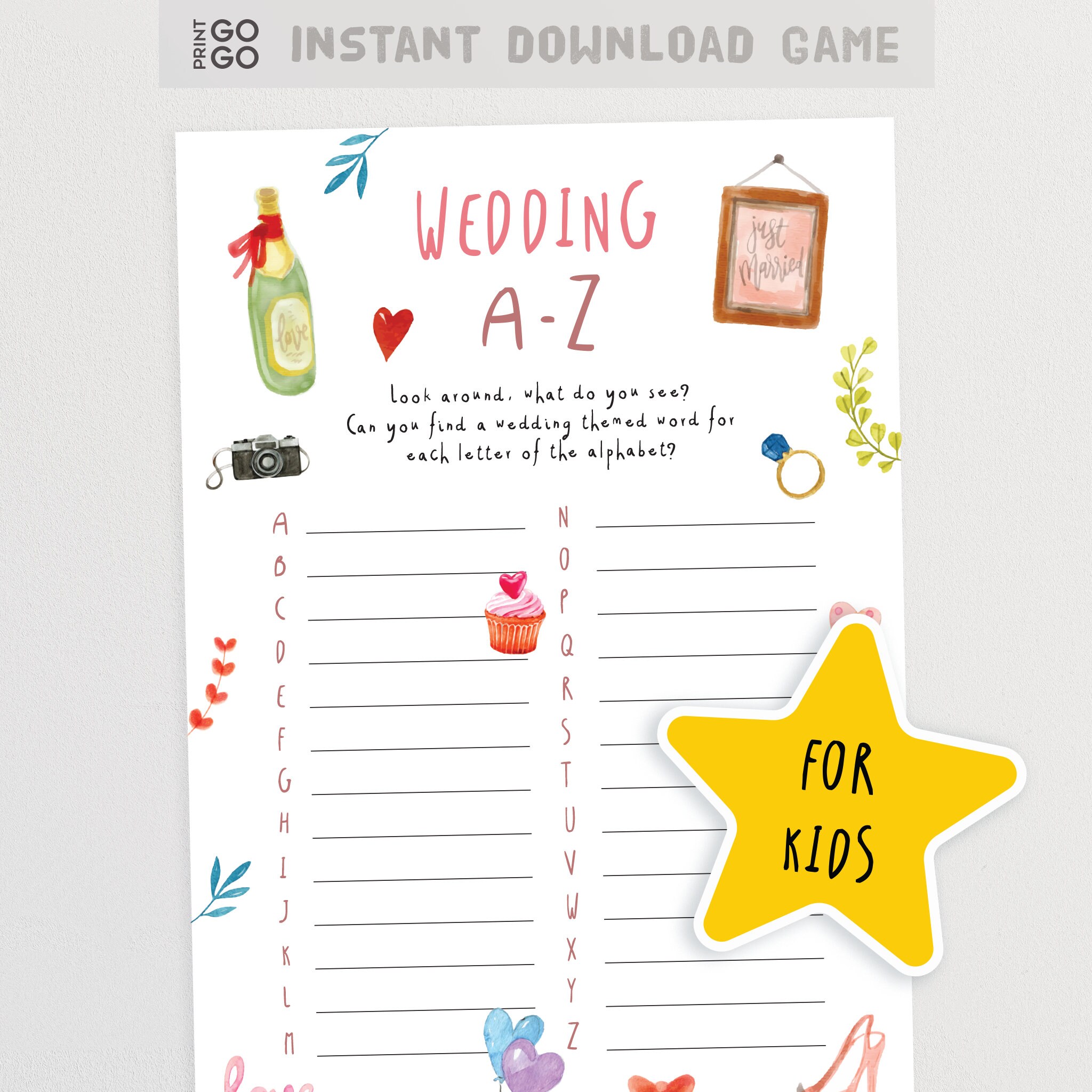 Bridal and Wedding Games - Fun Instant Download Party Games! – tagged fast  answers – Print GoGo