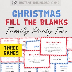 Weihnachten Fülle die Lücken - Das witzige Familienspiel der fehlenden Wörter + Lückenfüllungen | Weihnachtsspiel | Urlaub Familienfreundliches Spiel