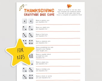 Thanksgiving Gratitude Dice Game for Kids | Thanksgiving Dice Game | Kids Thanksgiving Activity | Family Gratitude Practice Game