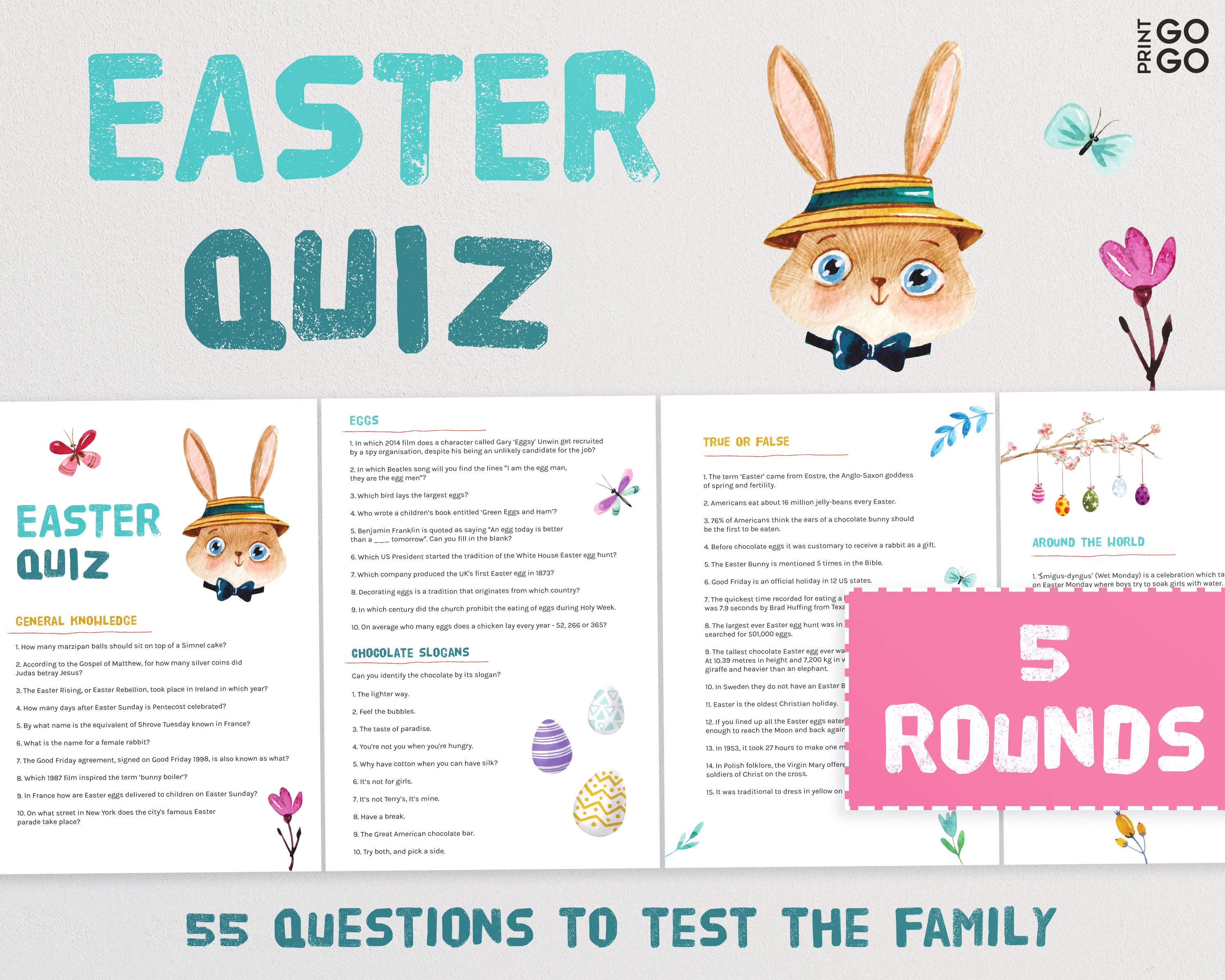 Easter Trivia Quiz 55 Questions to Test the General - Etsy Canada Easter Trivia Quiz 55 Questions to Test the General - Etsy Canada