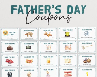 Father's Day Coupons | Fathers Day Gift | Coupon Activity Cards | Dad Coupon Cards | Homemade Present for Dad | Birthday Present for Dad