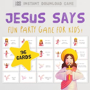 Jesus sagt - Das lustige Kirche Gesellschaftsspiel für Kinder! | Druckbares Sonntagsschul-Party-Spiel | Osterideen | Fastenzeit Aktivitäten | Adventsspiele