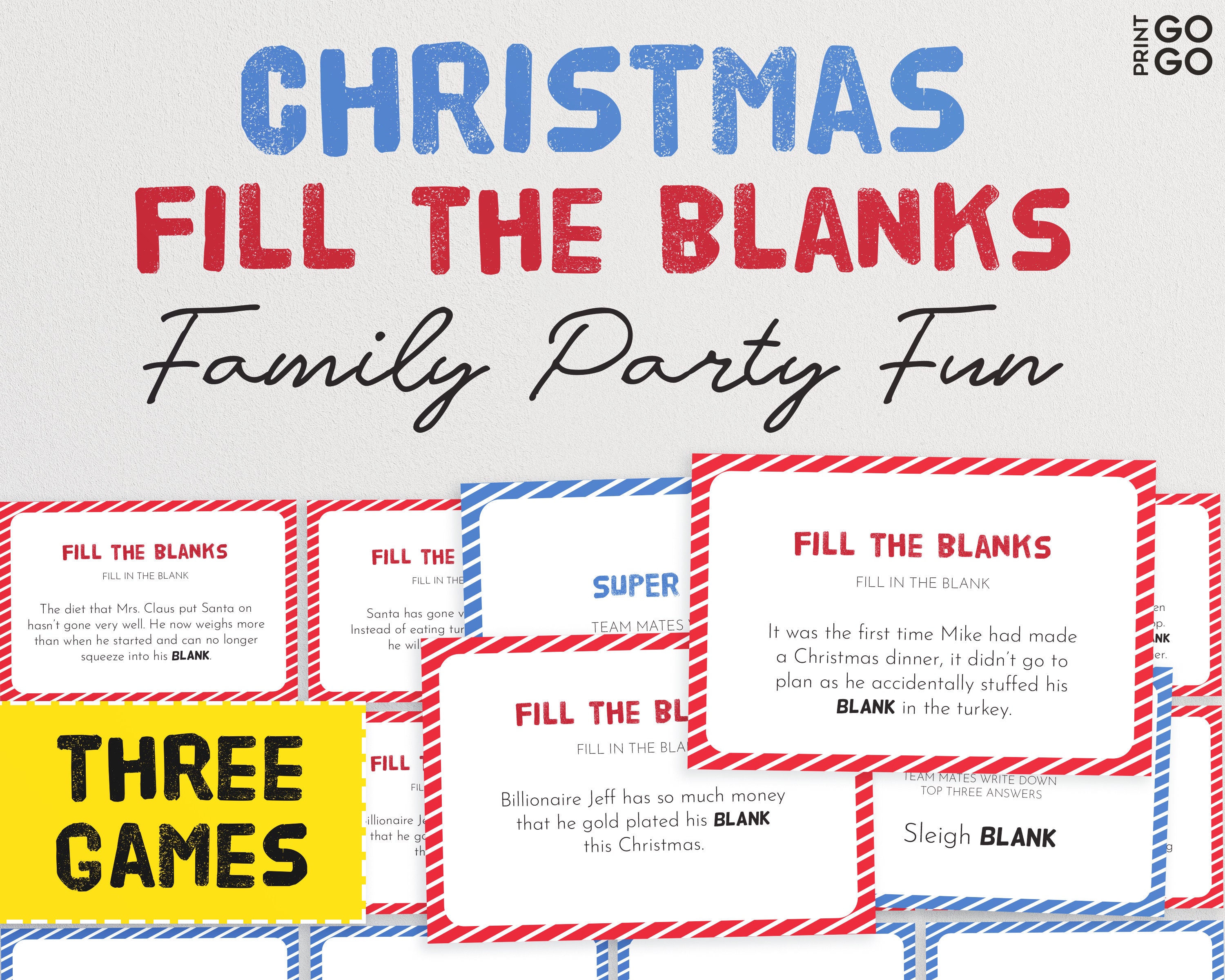 Christmas Fill the Blanks the Hilarious Family Game of - Etsy