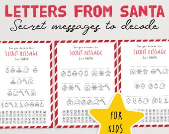 Coded Secret Messages from Santa Bundle | Christmas Secret Message | Elf Ideas and Games | Seasonal Holiday Games for Kids | Santa Letter