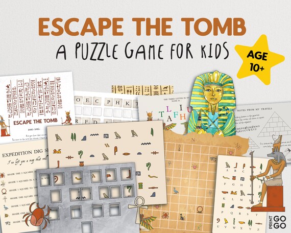 Escape The Tomb Puzzle Game For Kids Family Escape Room Game Etsy