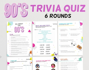 Quiz z lat 90. | Quiz pubowy „Urodzeni w latach 90.” | Wiedza ogólna | Dobra cena | Wymień tę gwiazdę | Quiz z lat 90. | Gry imprezowe z okazji 30. urodzin