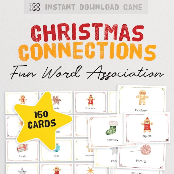 Christmas Connections Game  - The Fun and Fast Family Game Of Christmas Word Association | Holiday Word Game | Holiday Party Group Game