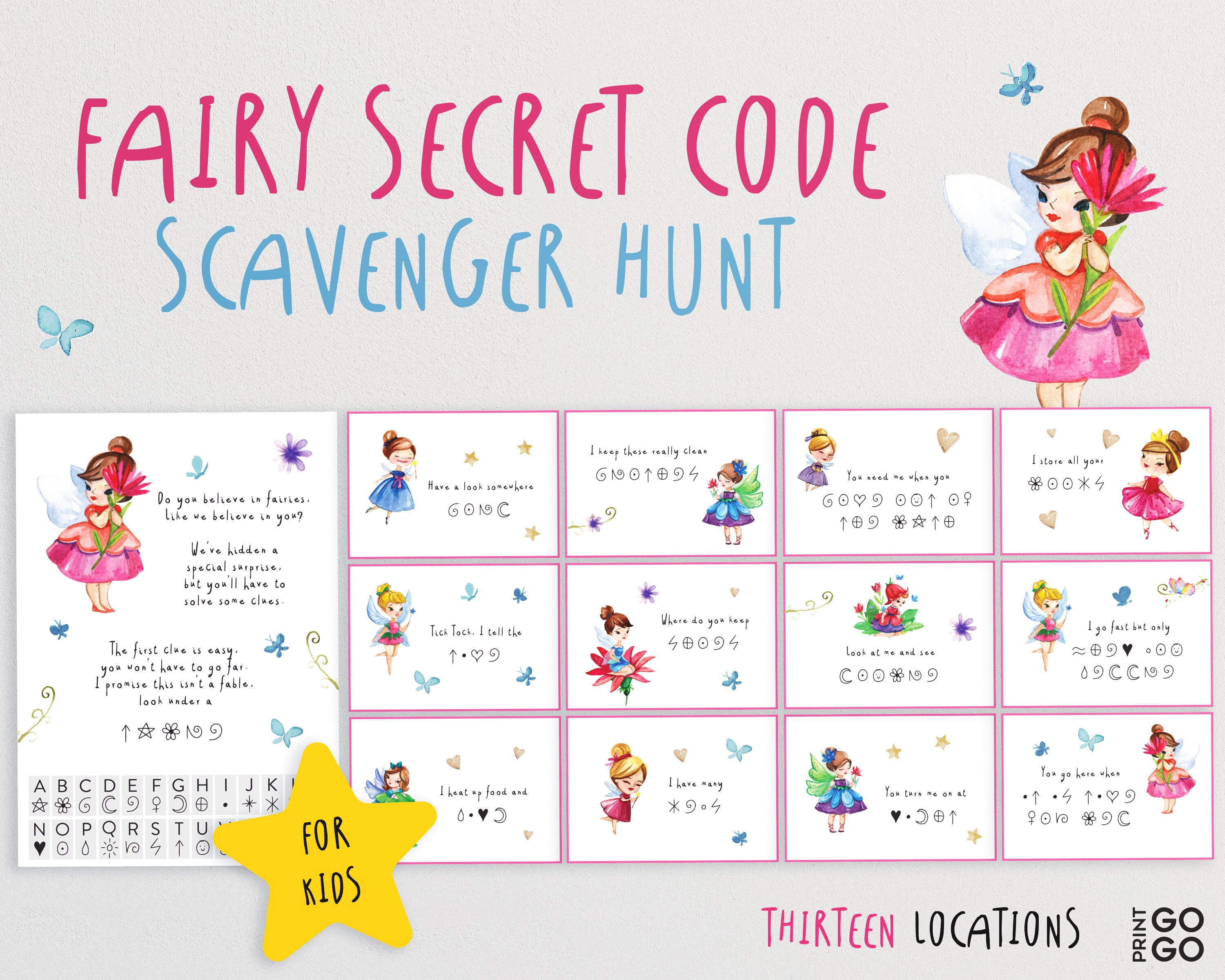 Fairy Scavenger Hunt For Kids Fairies Birthday Treasure Hunt Etsy