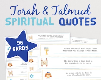 96 Spiritual Quotes from the Torah and Talmud - A Meaningful Jewish Activity for Families | Sabbath Family Dinner Table Discussion Cards