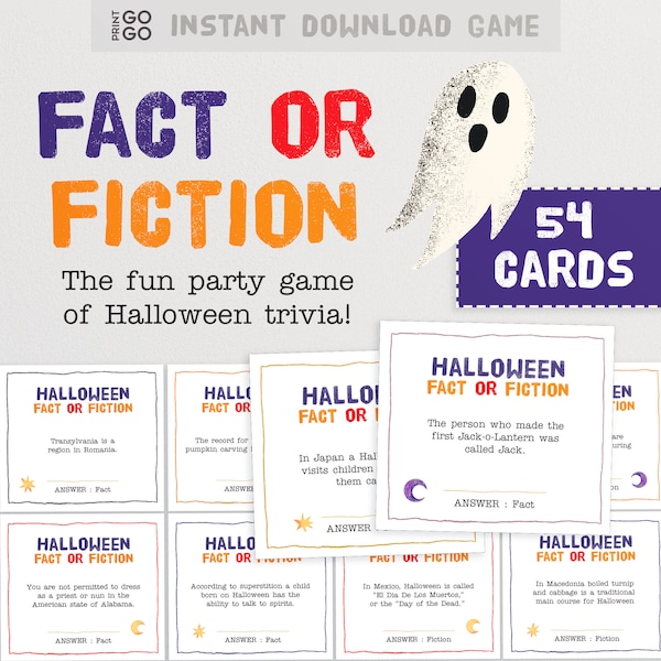 Halloween Fact or Fiction - The Fun Group Party Game of Halloween Trivia | Hallows Eve Zoom Pub Quiz Questions | October Family Games