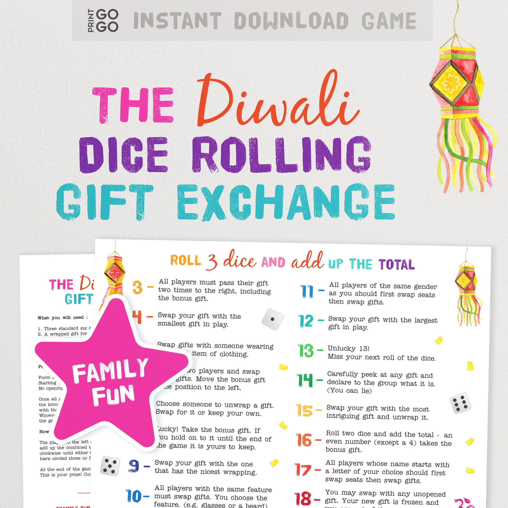 Christmas Roll the Dice Gift Exchange - Hilarious Yankee Swap Game! – Print  GoGo