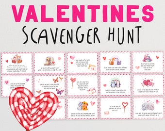 Valentine's Scavenger Hunt for Kids | Valentines Treasure Hunt | Indoor Hunt | Love Hunt Clues | Kids Activities | Stay at Home Game