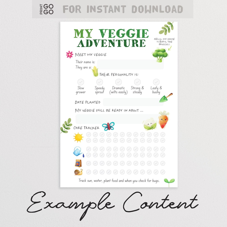 Vegetable Adventure My Veggie Adventure - From Tiny Seed to Tasty Treat! Vegetable Tracker ...
