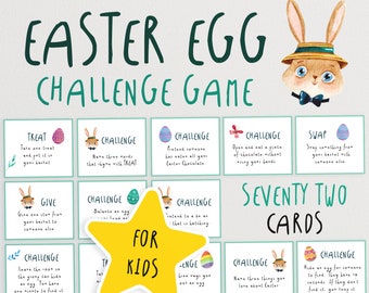 Jeu de défi aux œufs de Pâques - Le jeu amusant de friandises et de défis Egg-Stra pour les familles | Activités de fête pour enfants | Jeu de groupe de Pâques
