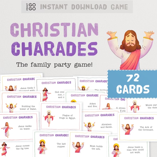 Christian Charades Game - The Fun Church Party Game of Acting Out and Guessing Phrases | Bible Study Game | Sunday School Church Group Fun