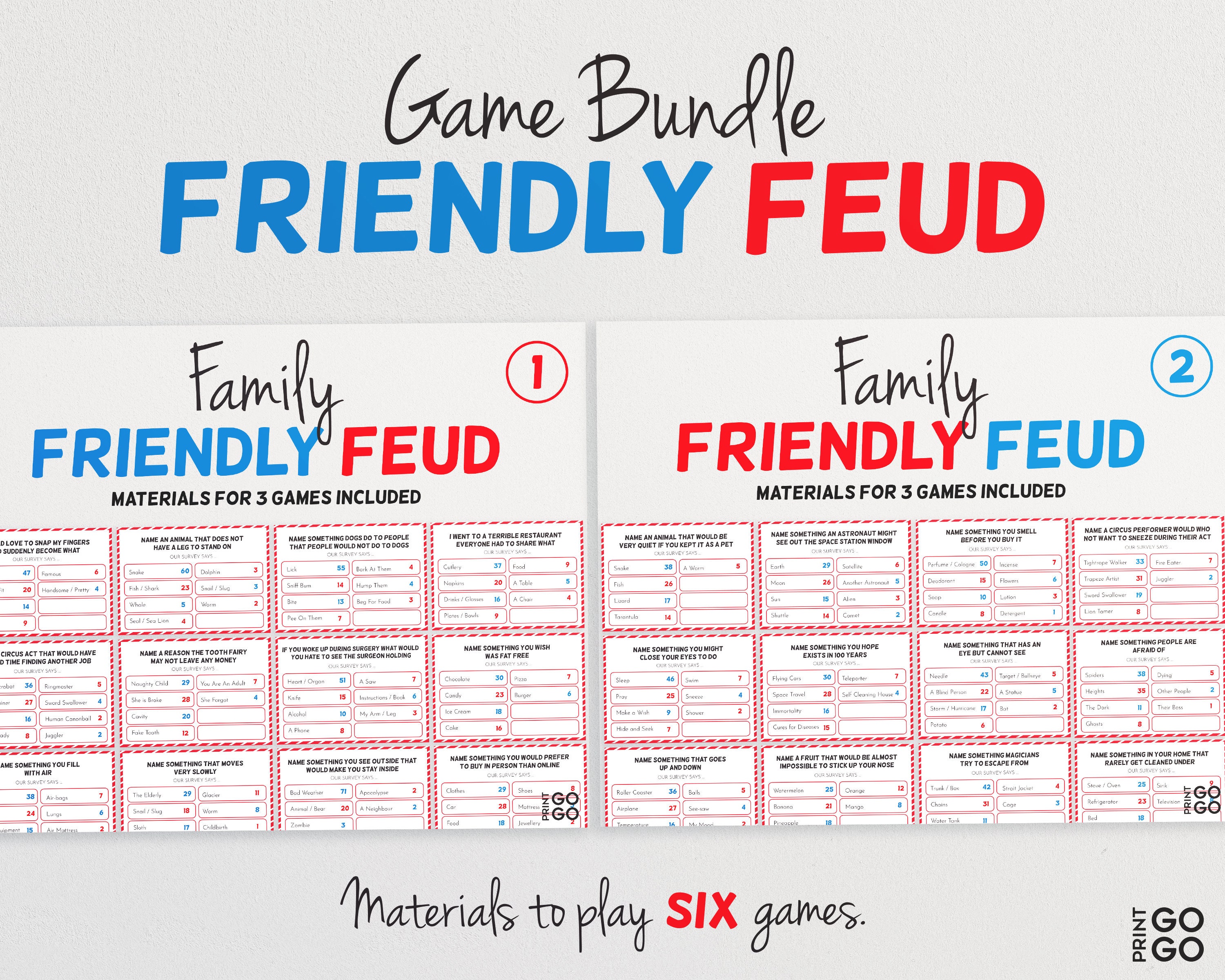 Family Party Game Night Blankety Blank Game Family Friendly Quiz Family Forbidden Words Family Game Bundle Family Feud Quiz