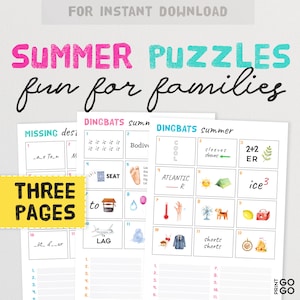 Sommer Bilder Quiz - Das lustige Errate die Phrase Spiel für Familien und Freunde! Druckbare Dingbats Denksporträtsel | Sommer Spaß