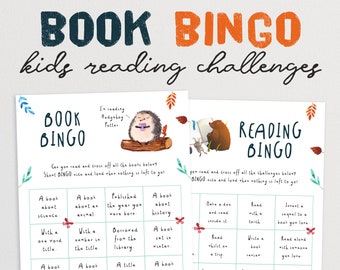 Book Bingo for Kids | Kids Reading Bingo | Reading Challenges for Children | Reading Log | Reading Diary | Book Tracker | Reading Activities