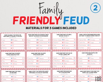 Family Friendly Feud (Version 2) - The Hilarious Party Game of Guessing Top Answers | Family Game Night | Printable Group Game
