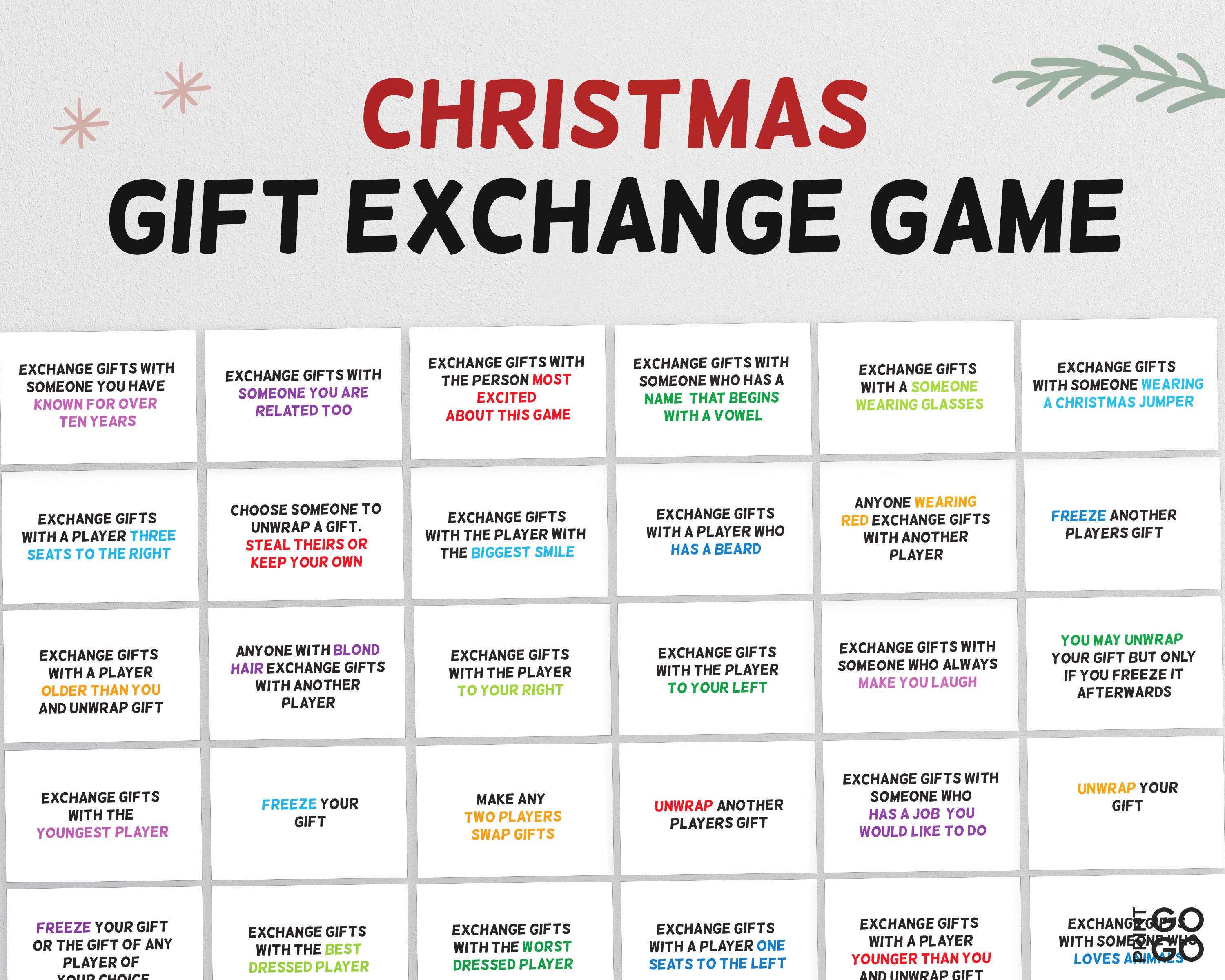 Christmas Gift Exchange Game Yankee Swap White Elephant Etsy | My XXX ...