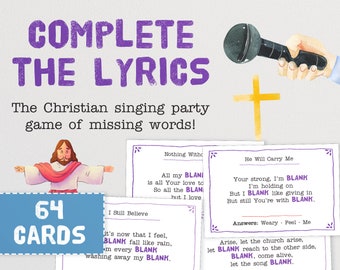 Christian Songs : Complete the Lyrics Game - The Singing Party Game of Missing Words | Finish the Lyric | Musical Faith Church Team Games