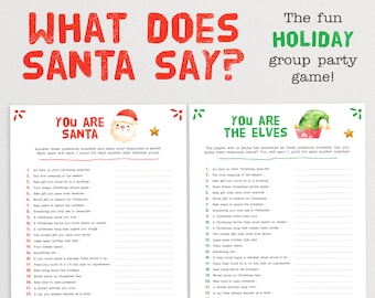 What Does Santa Say? - This Holiday Play The Fun Group Party Game | Christmas Family Game Night | Office Party Game | Printable Holiday Fun