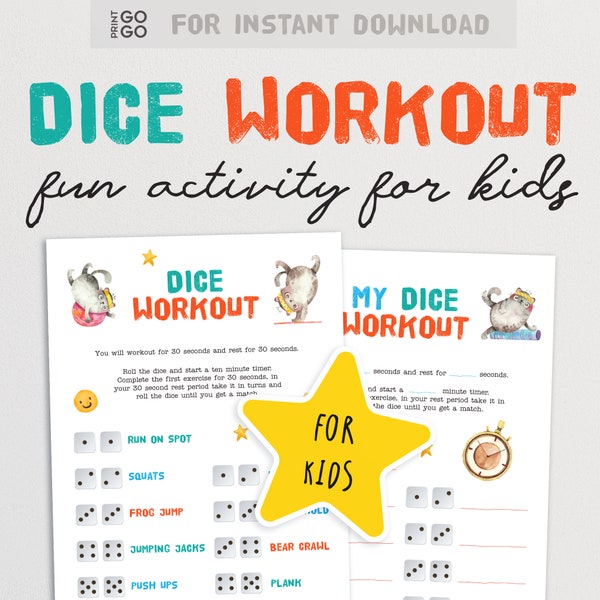 Dice Workout - A Exercise Game To Encourage Kids to Move More and Keep Fit | Fun Exercise Activity for Children | Get Fit At Home