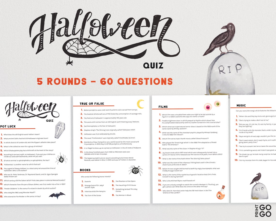 Halloween Game Bundle Halloween Family Games Family Feud Etsy UK