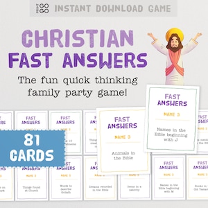 Christian Fast Answers - The Fun Quick Thinking Group Party Game | Family Bible Game | Church Games | Bible Study Game | Lenten Activity