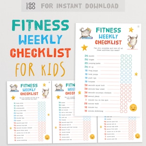 Kids Workout Schedule Etsy