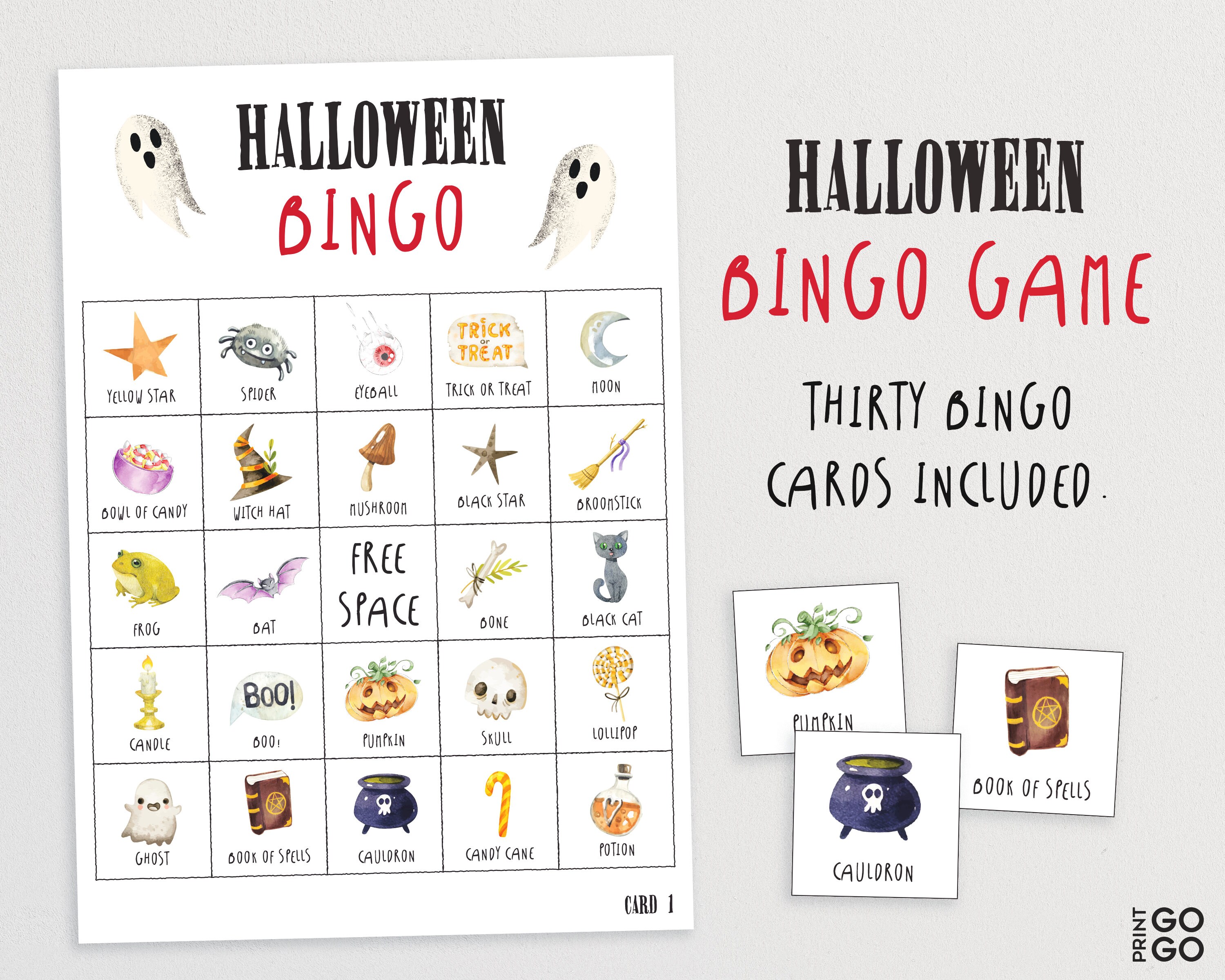 Halloween Bingo Spiel für Kinder Halloween-Party-Spiel für  Etsy