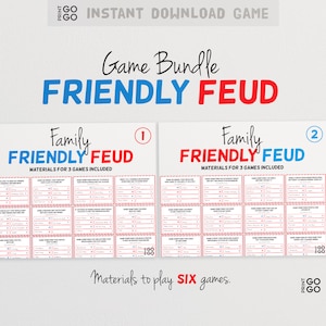 Friendly Feud Game Bundle - The Hilarious Party Games of Guessing Top Answers | Family Game Night | Family Friendly Quiz | Group Games