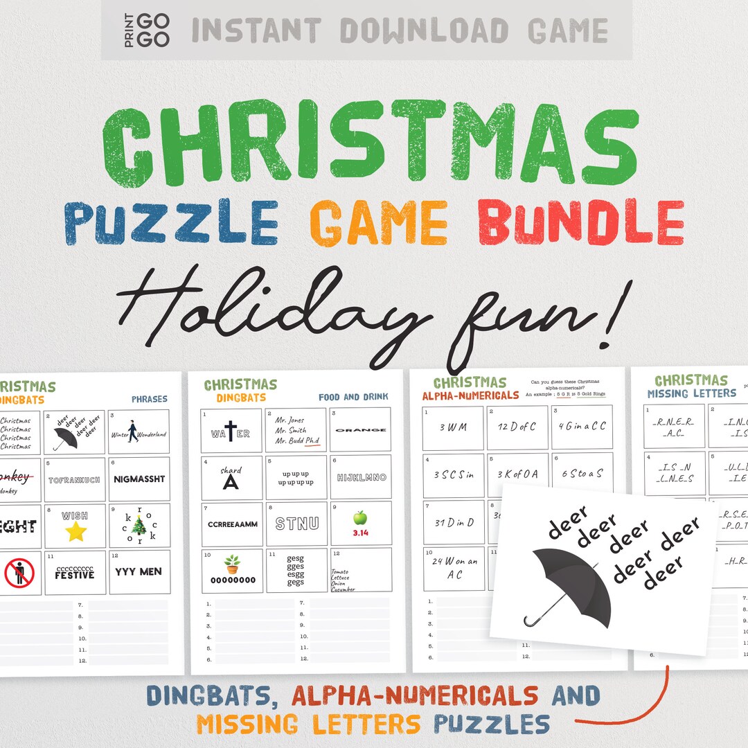 Christmas Dingbats Picture Quiz Puzzles The Fun Festive Guess The 