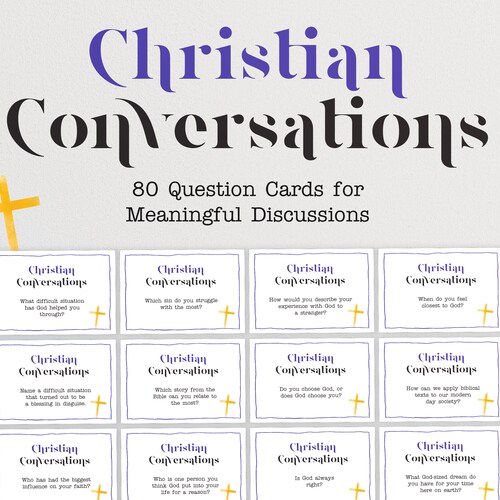 80 Christian Conversation Cards Christian Discussion Cards Etsy