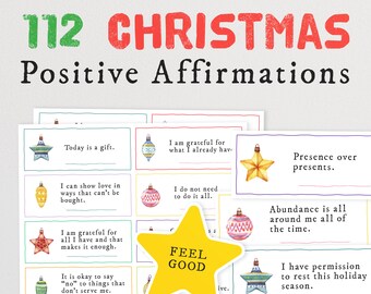 112 afirmaciones navideñas para ayudarte durante las fiestas / Idea única para un calendario de adviento imprimible