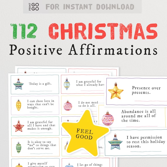 112 Christmas Affirmations to Help You Through the Holidays Unique  Printable Advent Calendar Card Idea - Etsy