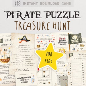 Puzzle Piraten Schatzsuche - Die verwegene Suche nach vergrabenen Schätzen zu Hause | Denkspiel für Kinder | Geburtstags-Schnitzeljagd