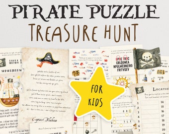 Puzzle Pirate Treasure Hunt - The Swashbuckling Search for Buried Treasure at Home | Brain Game for Kids | Birthday Scavenger Hunt