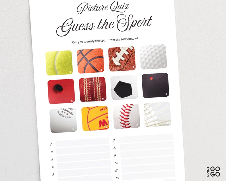 Picture Quiz Sports Pub Quiz Picture Round Sporting Etsy