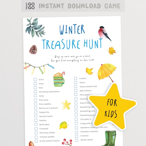 Winter Scavenger Hunt Printable Uk