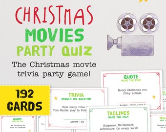 Christmas Movies Party Quiz - The Fun Christmas Film Trivia Party Game | Christmas Day Family Quiz | Holiday Family Game | Game Night