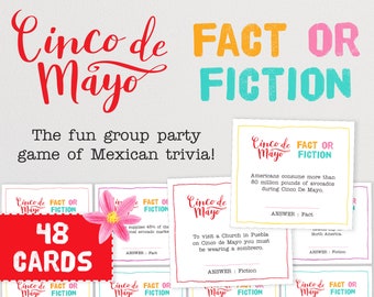 Cinco de Mayo Fact or Fiction - The Fun Group Party Game of Mexican Trivia | Printable Quiz Questions To Test Friends and Family