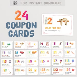 Afdrukbare couponkaarten voor volwassenen | Couponboek | Beloningstokens voor volwassenen | Kerstkous Stuffer | Moederdagcadeau | Vaderdagcadeau