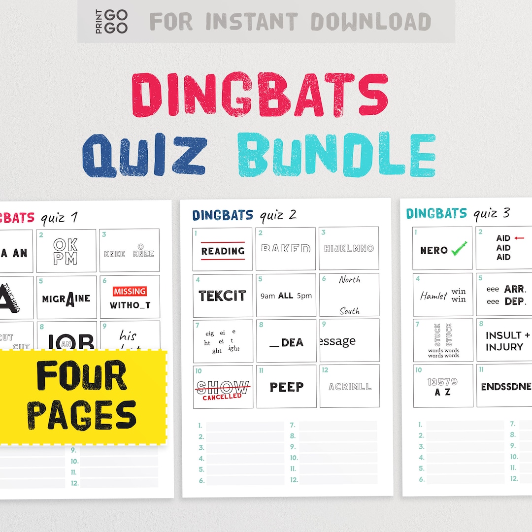 Dingbats Picture Quiz Puzzles the Fun Guess the Phrase Game for