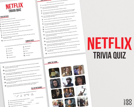 Netflix Quiz Tv Quiz Night Famille Trivia Night Jeu Etsy